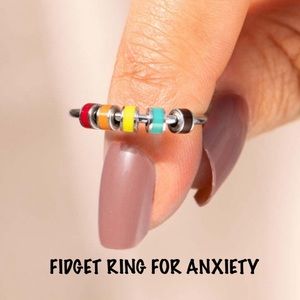 Fidget Colorful Enamel Rings For Stress and Anxiety NWT Ring colors vary